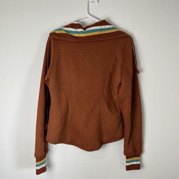 Rank 45 quilted sweatshirt jacket pumpkin rust full zip womens size M 226 - Picture 5 of 7